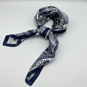 navy blue jungle silk scarf